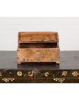 Antique Document Box with Incised Concentric Motifs and Partial Opening Top