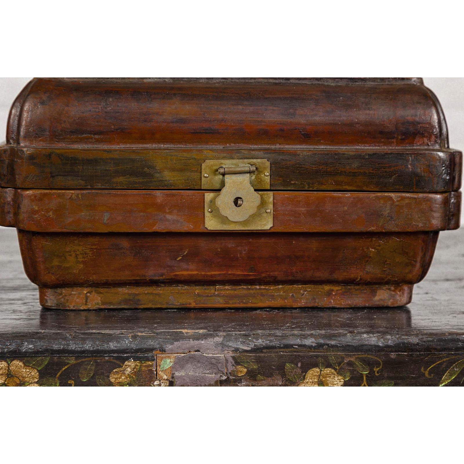 Qing Dynasty Hinged Box with Brass Hardware
