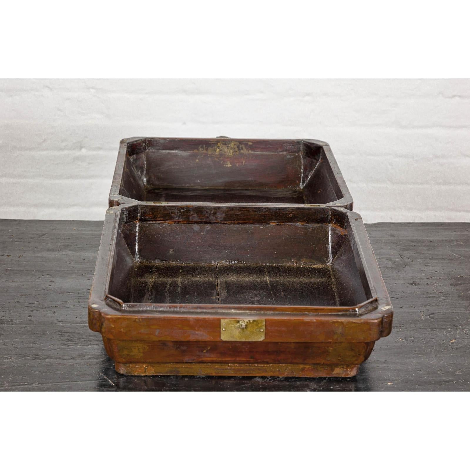 Qing Dynasty Hinged Box with Brass Hardware