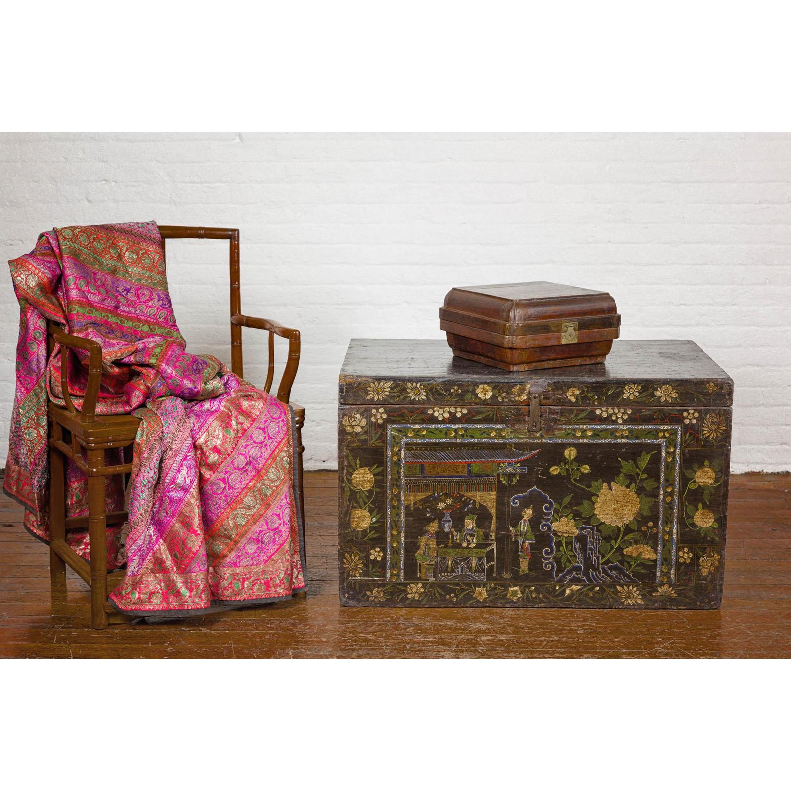 Qing Dynasty Hinged Box with Brass Hardware