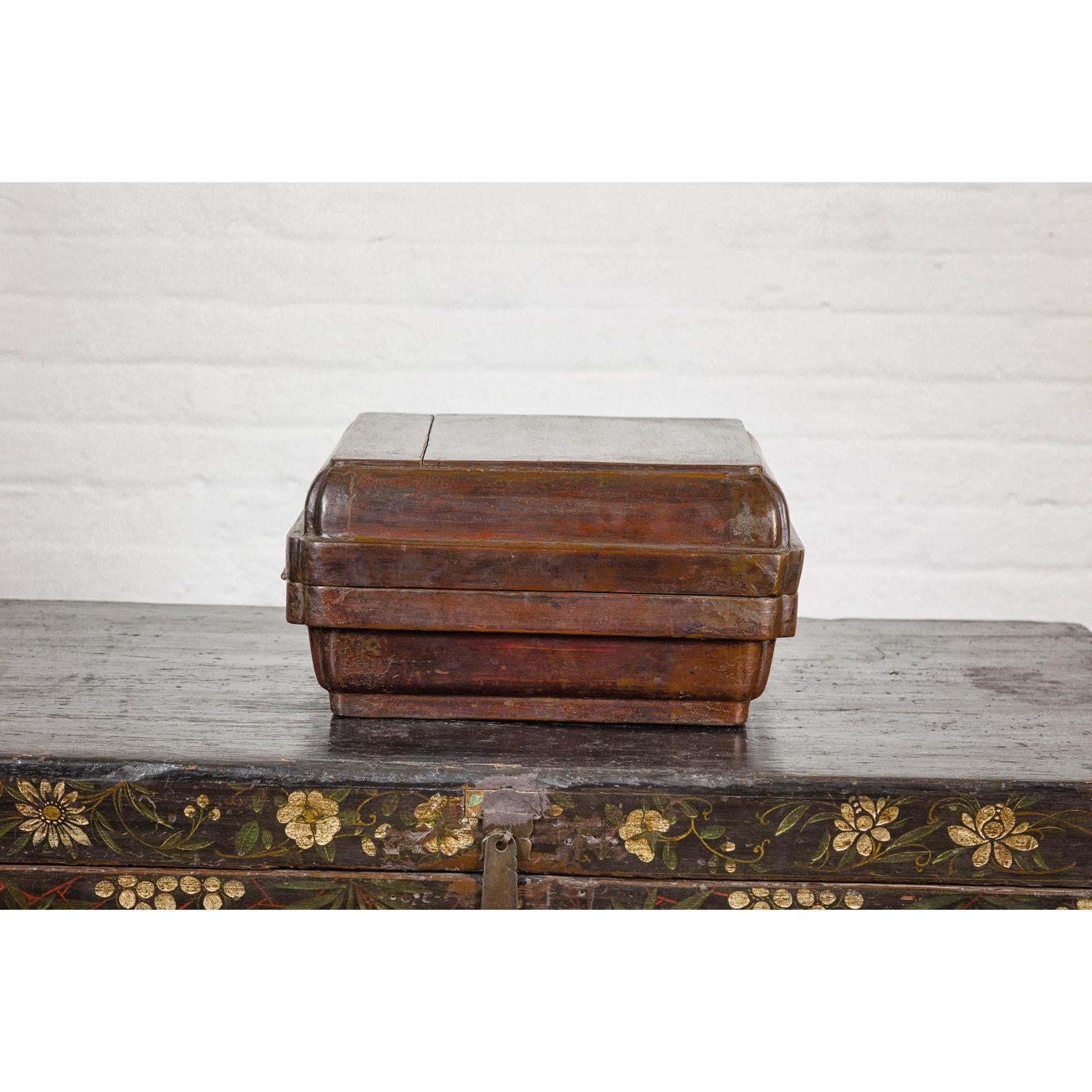 Qing Dynasty Hinged Box with Brass Hardware