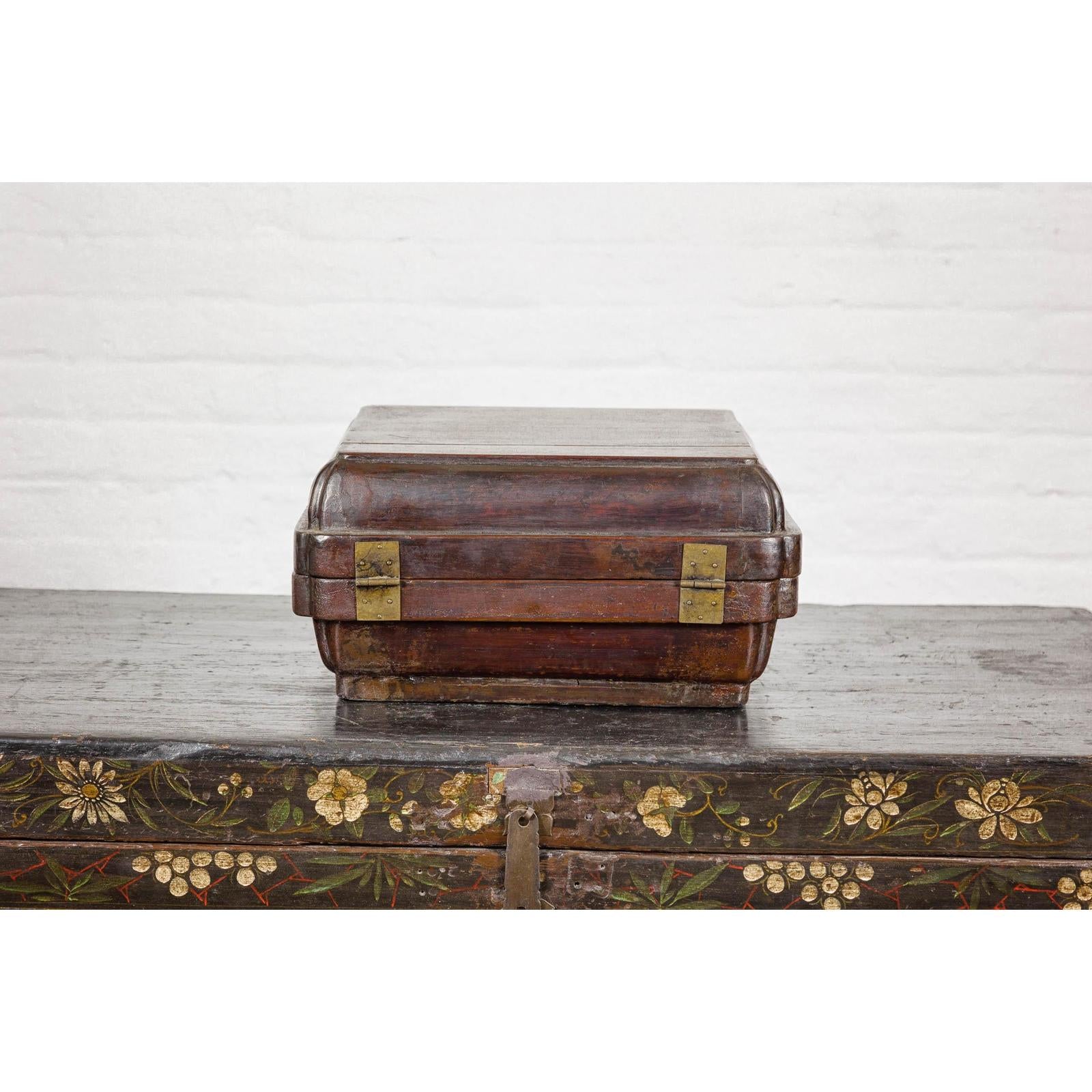 Qing Dynasty Hinged Box with Brass Hardware