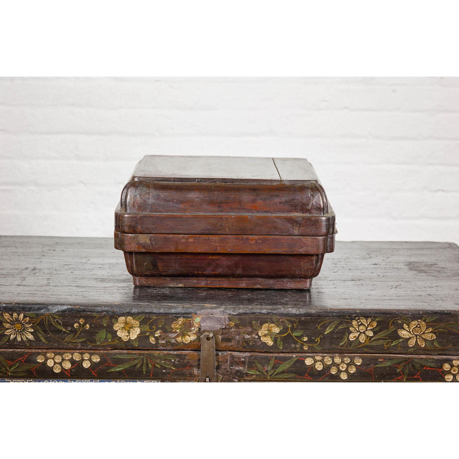 Qing Dynasty Hinged Box with Brass Hardware