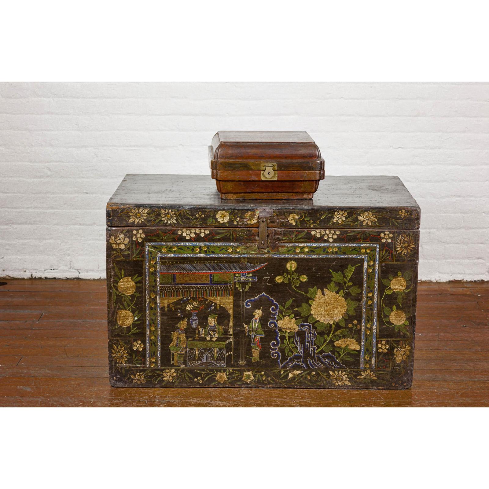 Qing Dynasty Hinged Box with Brass Hardware