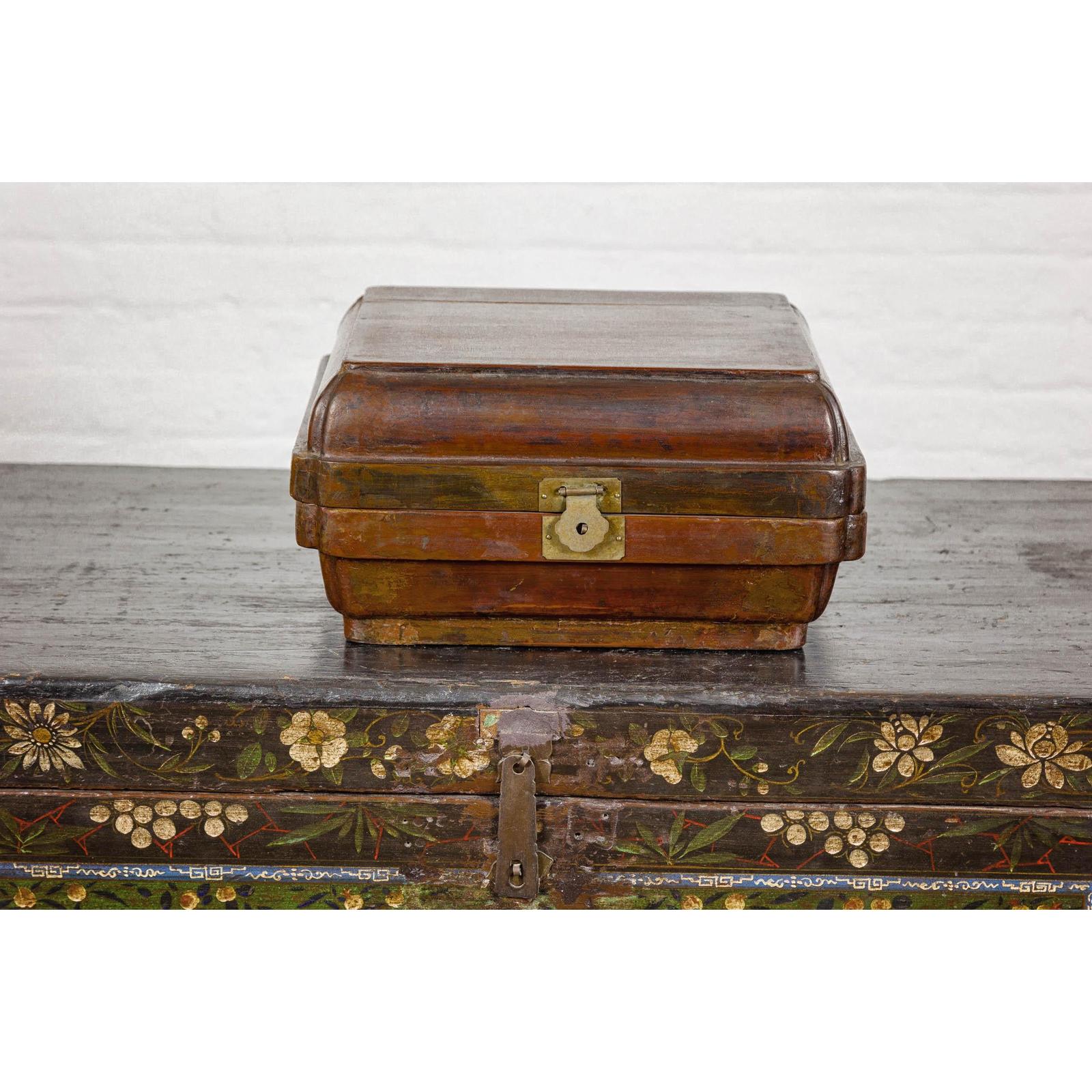 Qing Dynasty Hinged Box with Brass Hardware