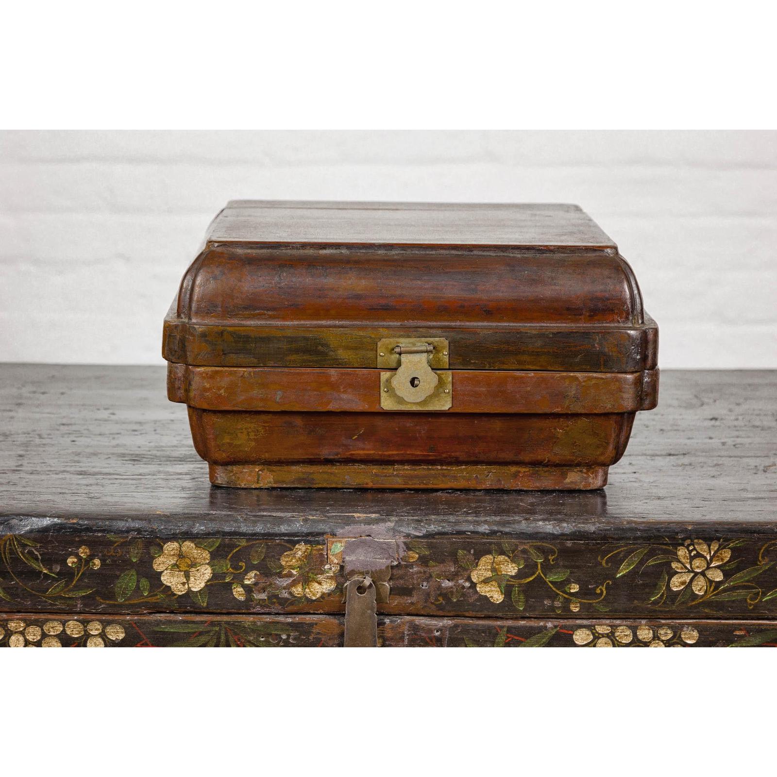 Qing Dynasty Hinged Box with Brass Hardware