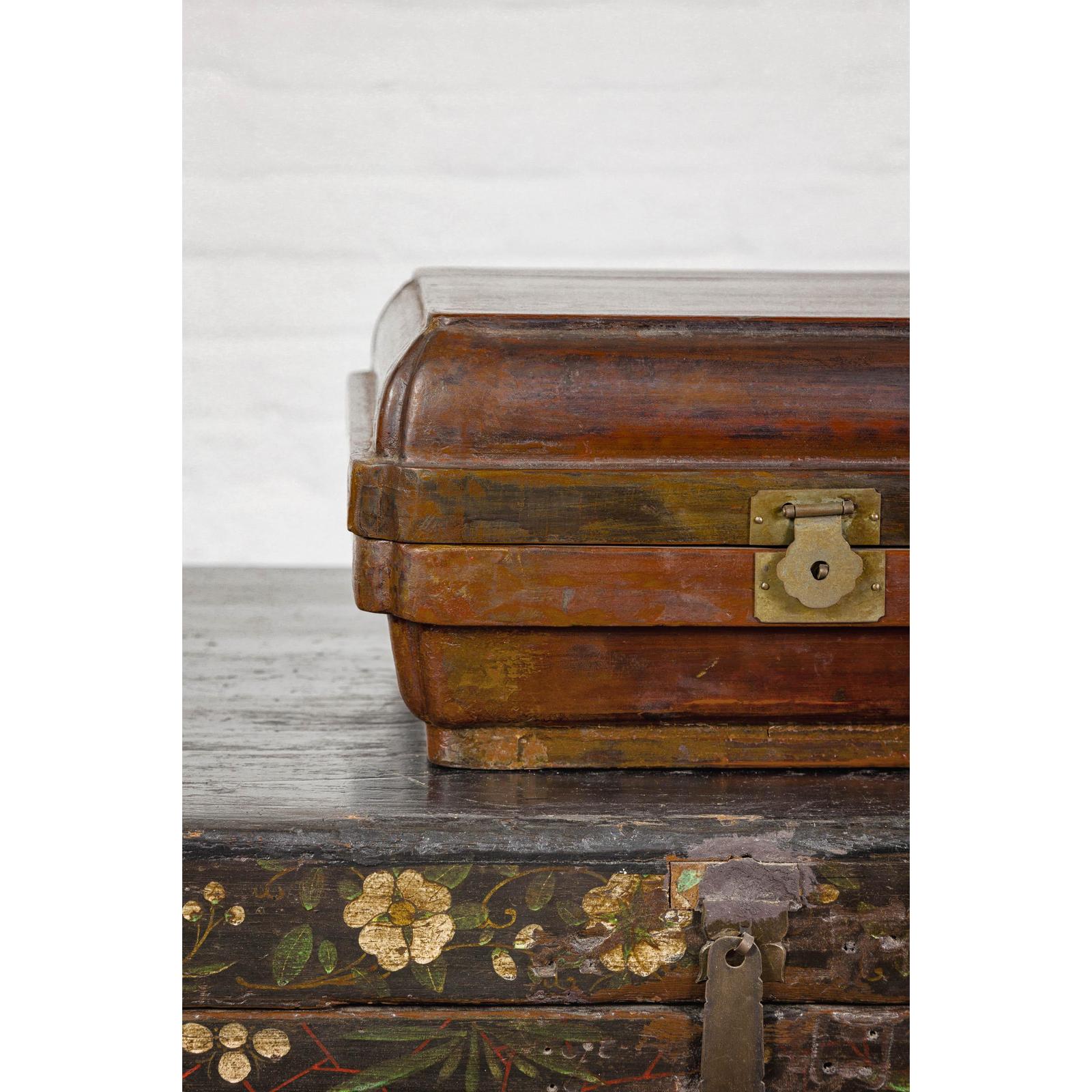 Qing Dynasty Hinged Box with Brass Hardware