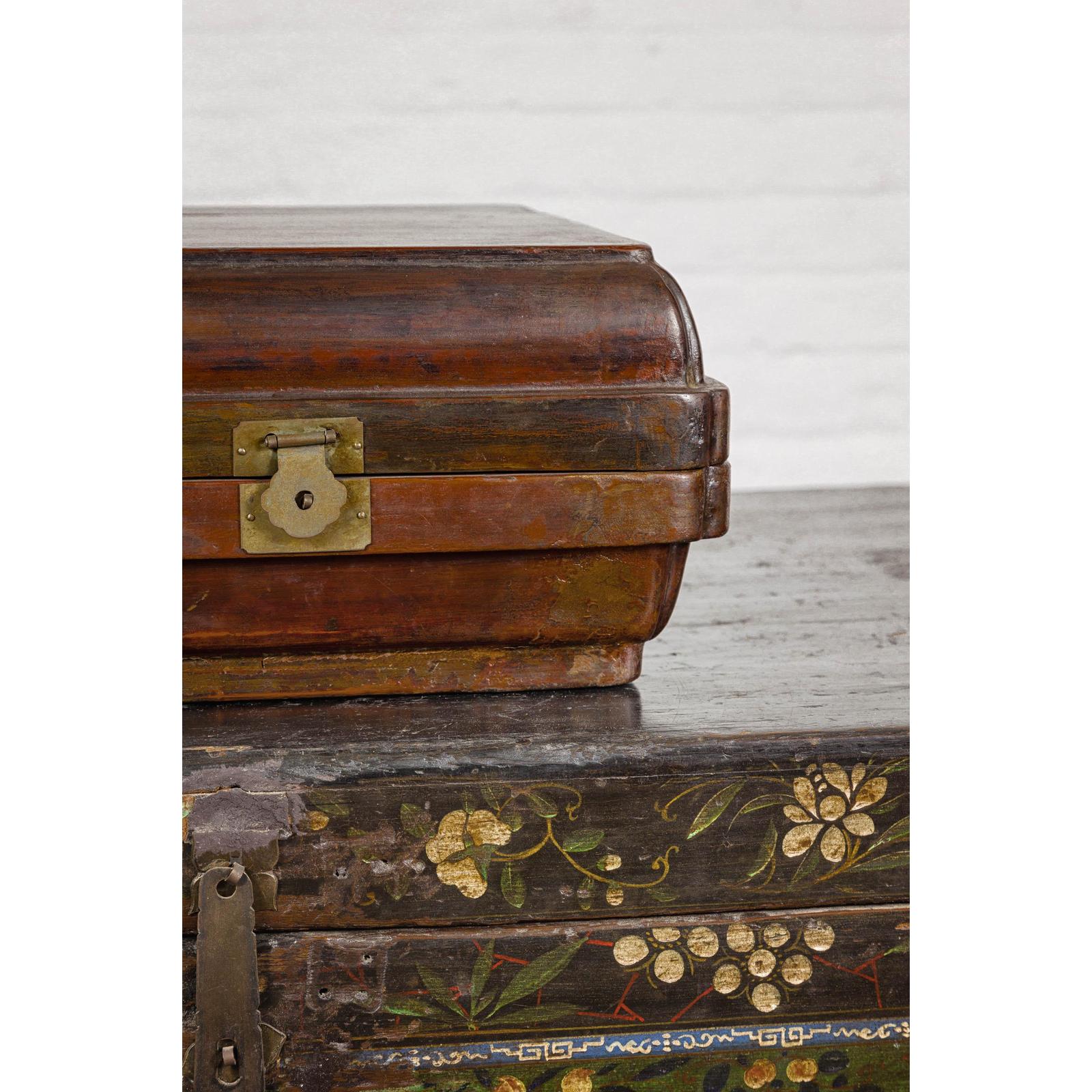 Qing Dynasty Hinged Box with Brass Hardware