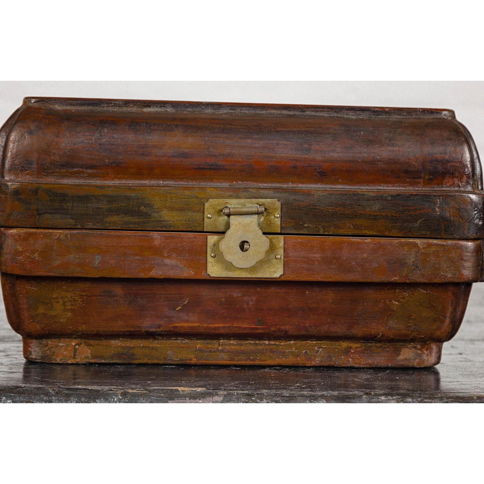 Qing Dynasty Hinged Box with Brass Hardware