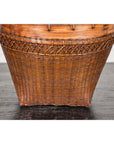 Vintage Hand Woven Rattan & Bamboo Basket, Sold Each