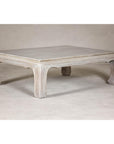 Teak Ming Style Whitewash Coffee Table with Chow Legs
