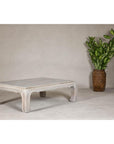 Teak Ming Style Whitewash Coffee Table with Chow Legs