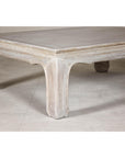 Teak Ming Style Whitewash Coffee Table with Chow Legs