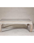 Teak Ming Style Whitewash Coffee Table with Chow Legs