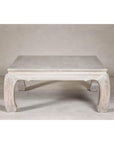 Teak Ming Style Whitewash Coffee Table with Chow Legs