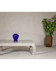 Teak Ming Style Whitewash Coffee Table with Chow Legs