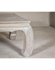 Teak Ming Style Whitewash Coffee Table with Chow Legs