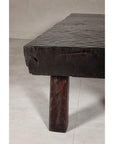 Rustic and Robust Coffee Table with Honeycomb Patterns and Dark Custom Finish