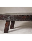 Rustic and Robust Coffee Table with Honeycomb Patterns and Dark Custom Finish