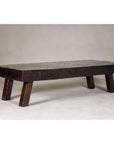 Rustic and Robust Coffee Table with Honeycomb Patterns and Dark Custom Finish