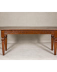 Wooden Dining Room Table with Lotiform Capitals and Custom Satin Finish-4. Asian & Chinese Furniture, Art, Antiques, Vintage Home Décor for sale at FEA Home