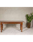 Wooden Dining Room Table with Lotiform Capitals and Custom Satin Finish-5. Asian & Chinese Furniture, Art, Antiques, Vintage Home Décor for sale at FEA Home