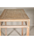 Console Table with Beaded Rope Motif & Whitewash Finish