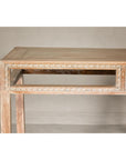 Console Table with Beaded Rope Motif & Whitewash Finish
