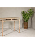 Console Table with Beaded Rope Motif & Whitewash Finish