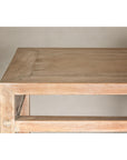 Console Table with Beaded Rope Motif & Whitewash Finish