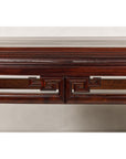 Tall Altar Console Table with Meander Carved Apron and Humpback Stretchers