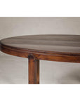 Oval Top Center Table with Inverted Stepped Pyramid Feet and Cross Stretcher