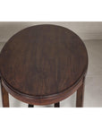 Oval Top Center Table with Inverted Stepped Pyramid Feet and Cross Stretcher