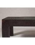 Woven Rattan Country Style Parsons Legs Coffee Table with Dark Brown Finish