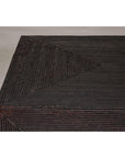 Woven Rattan Country Style Parsons Legs Coffee Table with Dark Brown Finish
