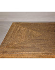 Country Style Woven Rattan on Wooden Core Light Brown Parsons Leg Coffee Table