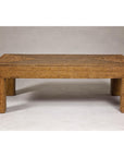Country Style Woven Rattan on Wooden Core Light Brown Parsons Leg Coffee Table