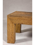 Country Style Woven Rattan on Wooden Core Light Brown Parsons Leg Coffee Table