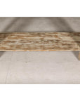 Mughal Style Whitewash Console Table with Carved Apron and Lower Shelf