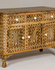 Anglo Style Mango Wood Buffet with Geometric Bone Inlay-33. Asian & Chinese Furniture, Art, Antiques, Vintage Home Décor for sale at FEA Home