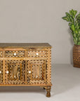 Anglo Style Mango Wood Buffet with Geometric Bone Inlay-23. Asian & Chinese Furniture, Art, Antiques, Vintage Home Décor for sale at FEA Home