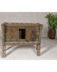 Antique Damachiya Wedding Cabinet on Legs with Carved Décor