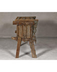 Antique Damachiya Wedding Cabinet on Legs with Carved Décor