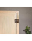 Large Cream Painted Cabinet with Brass Medallion Hardware