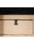 Large Cream Painted Cabinet with Brass Medallion Hardware
