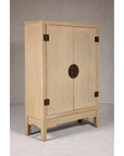 Large Cream Painted Cabinet with Brass Medallion Hardware