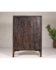 Large Cream Painted Cabinet with Brass Medallion Hardware