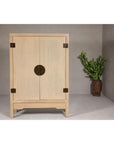 Large Cream Painted Cabinet with Brass Medallion Hardware