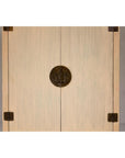 Large Cream Painted Cabinet with Brass Medallion Hardware