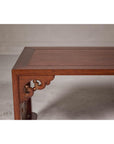 Rectangular Brown Table with Openwork Cloud Motifs